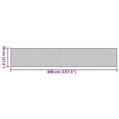Gulvtæppe 70x400 cm rektangulær bambus mørkebrun