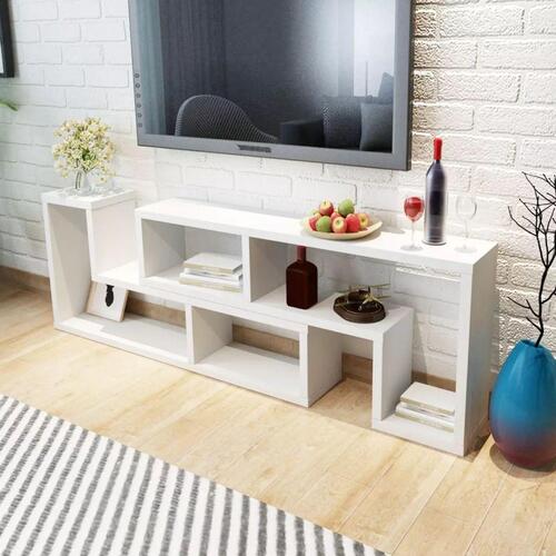 Dobbelt tv-bord L-facon hvid