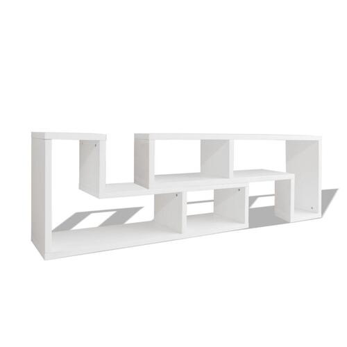 Dobbelt tv-bord L-facon hvid