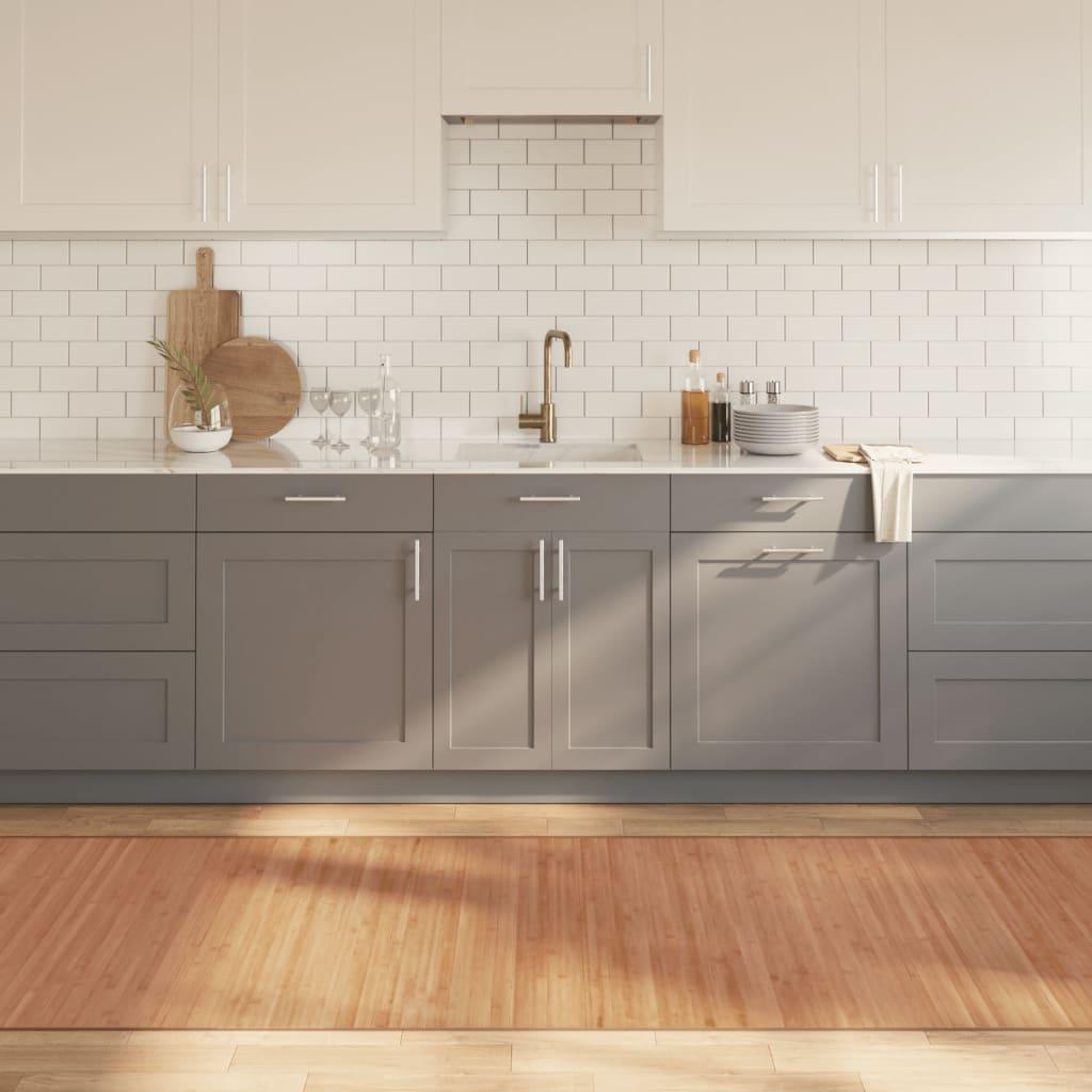 Gulvtæppe 100x300 cm rektangulær bambus naturfarvet