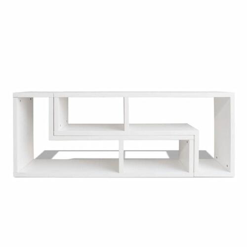 Dobbelt tv-bord L-facon hvid