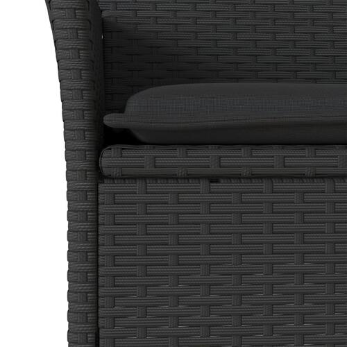 Spisebordssæt til haven 7dele med hynder polyrattan akacie sort