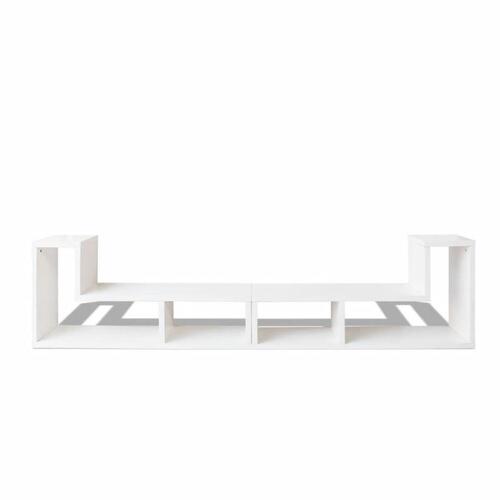Dobbelt tv-bord L-facon hvid