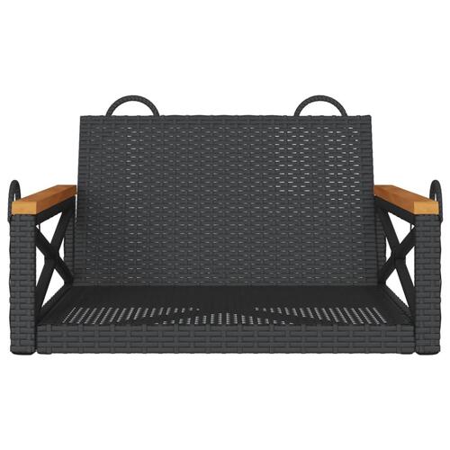 Gyngebænk 63x62x40 cm polyrattan sort