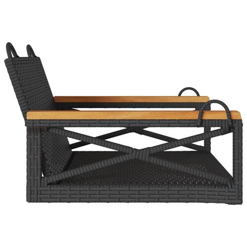 Gyngebænk 63x62x40 cm polyrattan sort