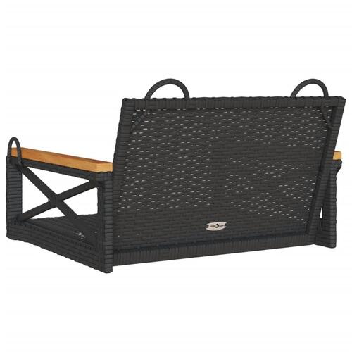 Gyngebænk 63x62x40 cm polyrattan sort