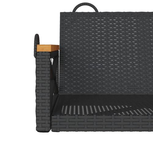 Gyngebænk 63x62x40 cm polyrattan sort