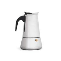 Italiensk Kaffekande Sort Sølvfarvet Stål 4 Skodelice