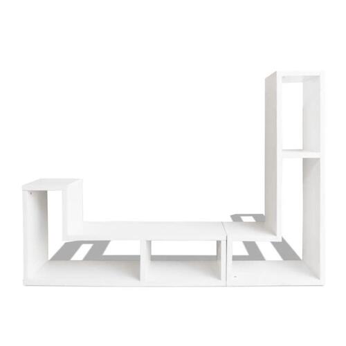 Dobbelt tv-bord L-facon hvid