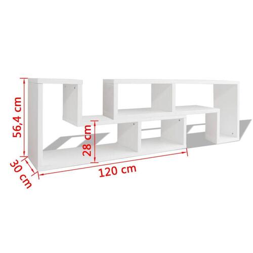 Dobbelt tv-bord L-facon hvid