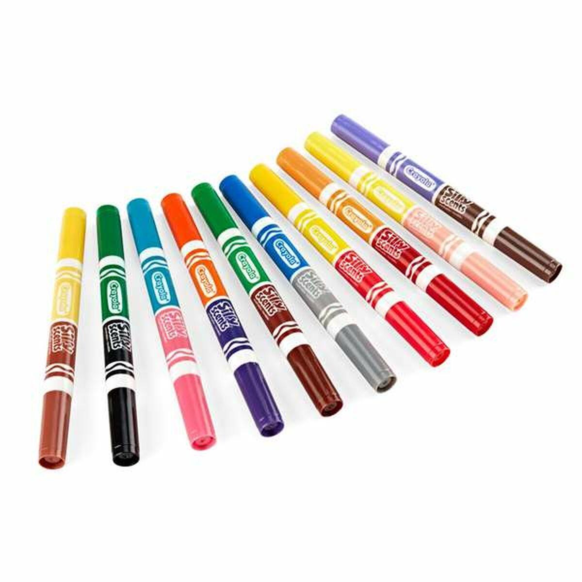 Crayola Silly Scents fiberpenne - dobbelt spids, vaskbare, 10 stk.