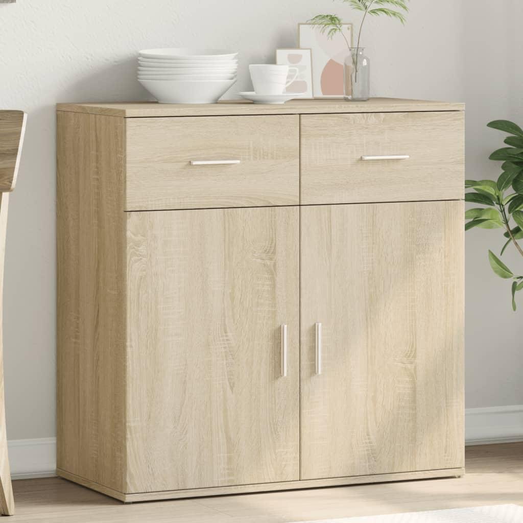 Skab 79x38x80 cm konstrueret træ røget egetræsfarve