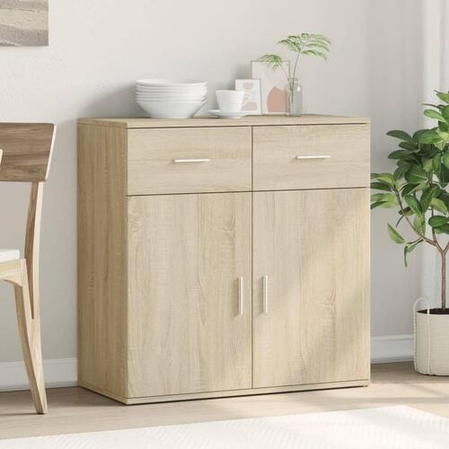 Skab 79x38x80 cm konstrueret træ røget egetræsfarve