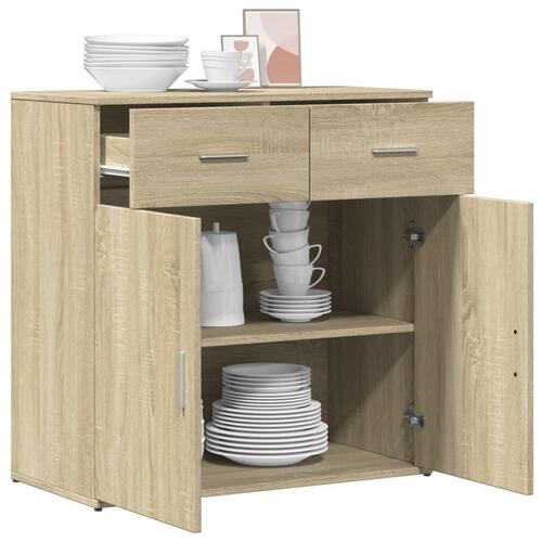 Skab 79x38x80 cm konstrueret træ røget egetræsfarve