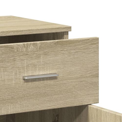 Skab 79x38x80 cm konstrueret træ røget egetræsfarve