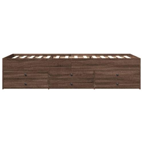 Daybed med skuffer uden madras 90x200 cm brunt eg
