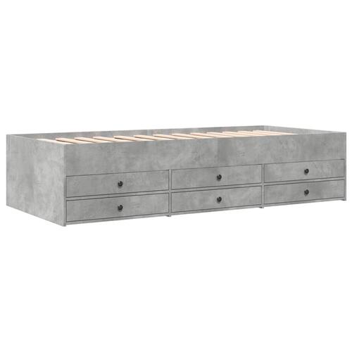 Daybed med skuffer uden madras 90x200 cm betongrå
