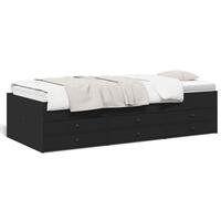 Daybed med skuffer uden madras 90x200 cm sort