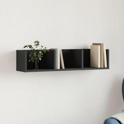 Vægskab 75x18x16,5 cm konstrueret træ sort