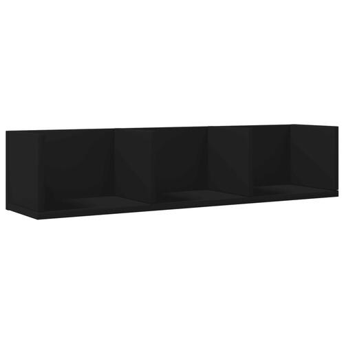 Vægskab 75x18x16,5 cm konstrueret træ sort