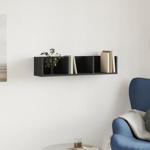 Vægskab 75x18x16,5 cm konstrueret træ sort