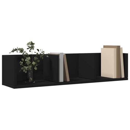 Vægskab 75x18x16,5 cm konstrueret træ sort