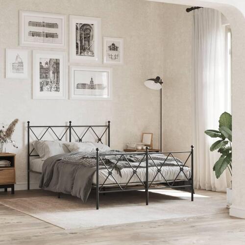 Sengegavl 120 cm metal sort