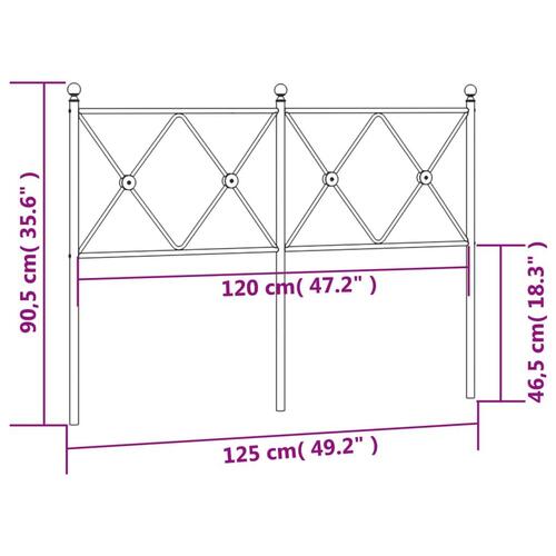 Sengegavl 120 cm metal sort