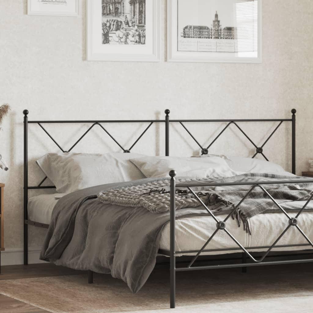 Sengegavl 180 cm metal sort