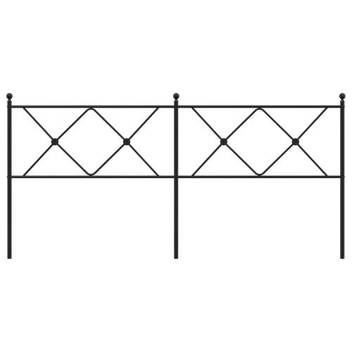 Sengegavl 180 cm metal sort