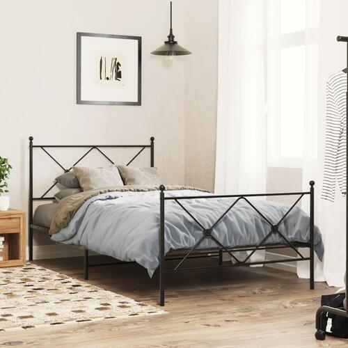 Sengegavl 100 cm metal sort