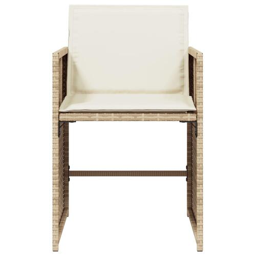 Havestole 4 stk. med hynder polyrattan beige