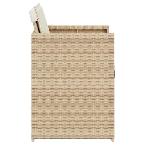 Havestole 4 stk. med hynder polyrattan beige