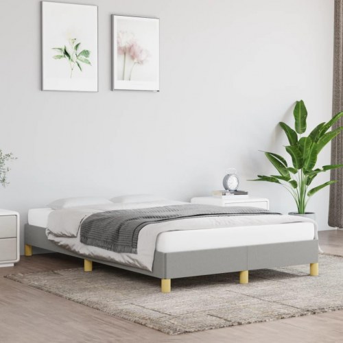 Sengeramme i stof 120x190 cm - lysegrå enkeltseng uden madras