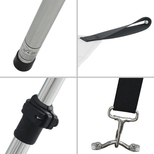 Solsejl til båd 170x208x(115-183) cm forlængerdel hvid