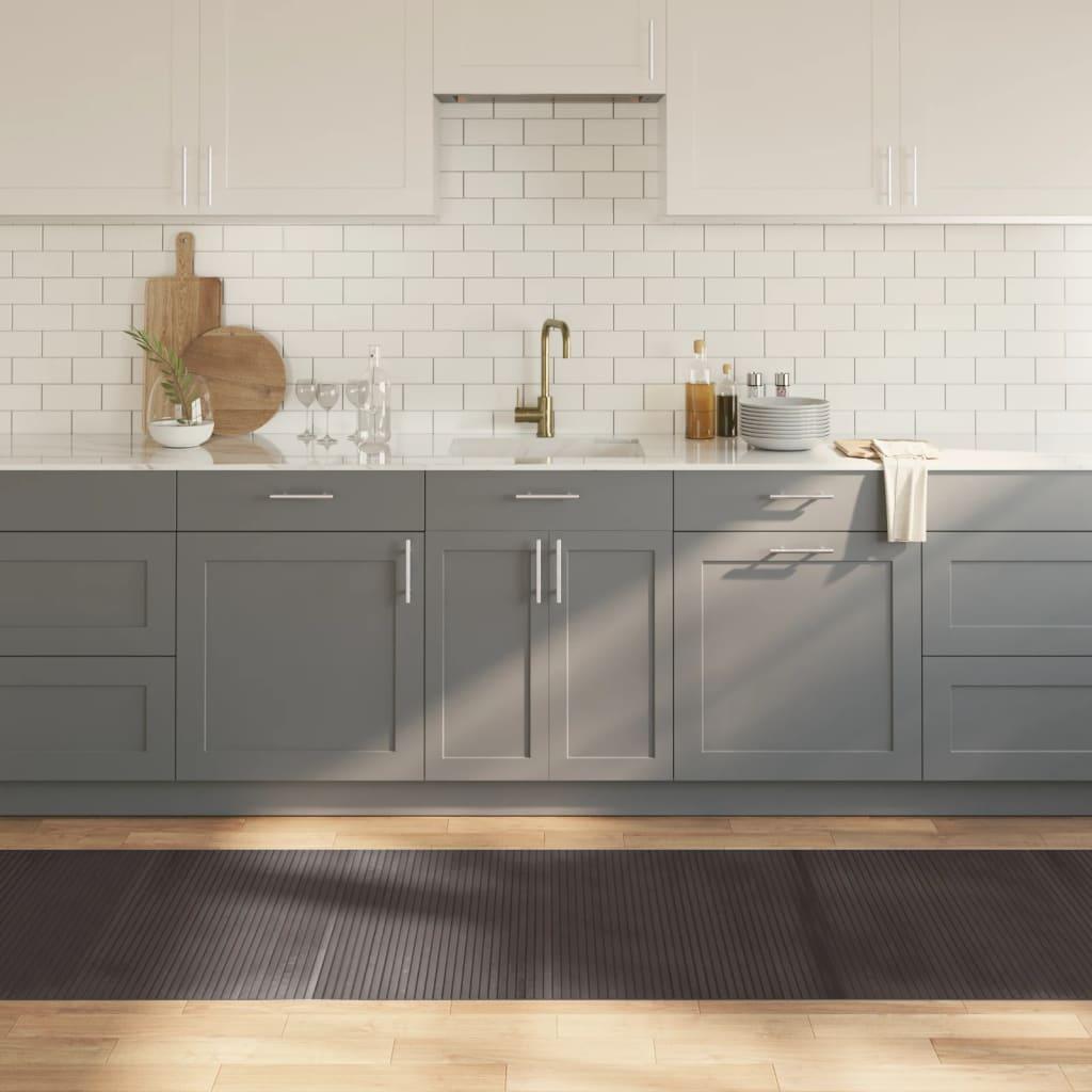 Gulvtæppe 80x400 cm rektangulær bambus mørkebrun billede