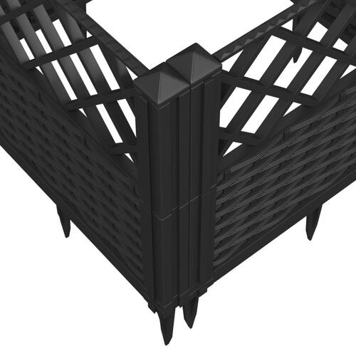 Plantekasse med spyd 363,5x43,5x43,5 cm PP sort