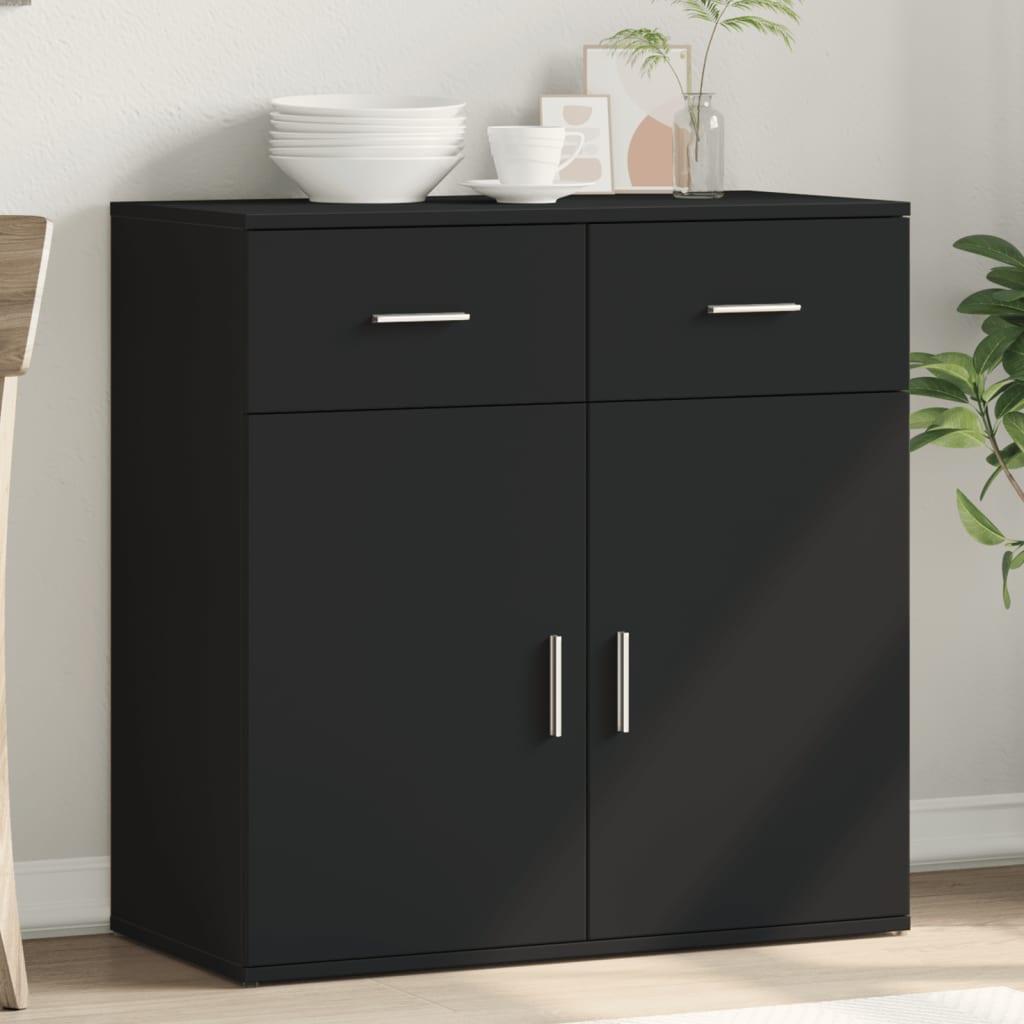 Skab 79x38x80 cm konstrueret træ sort
