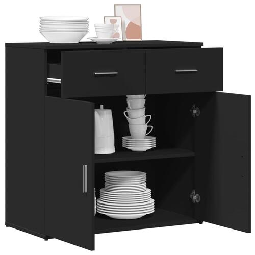 Skab 79x38x80 cm konstrueret træ sort