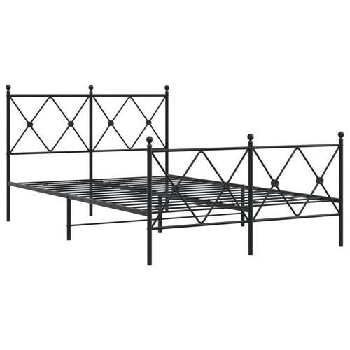 Sengeramme med sengegavl og fodgærde 120x200 cm metal sort