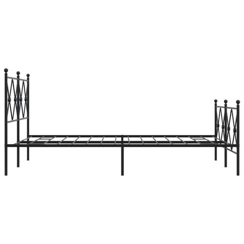Sengeramme med sengegavl og fodgærde 120x200 cm metal sort