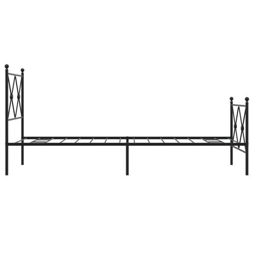 Sengeramme med sengegavl og fodgærde 80x200 cm metal sort