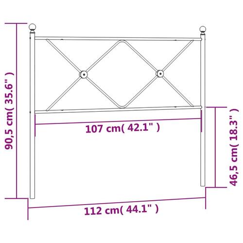 Sengegavl 107 cm metal sort