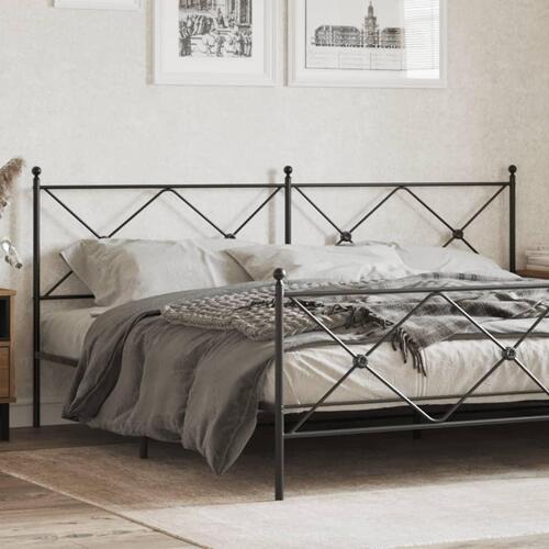 Sengegavl 193 cm metal sort