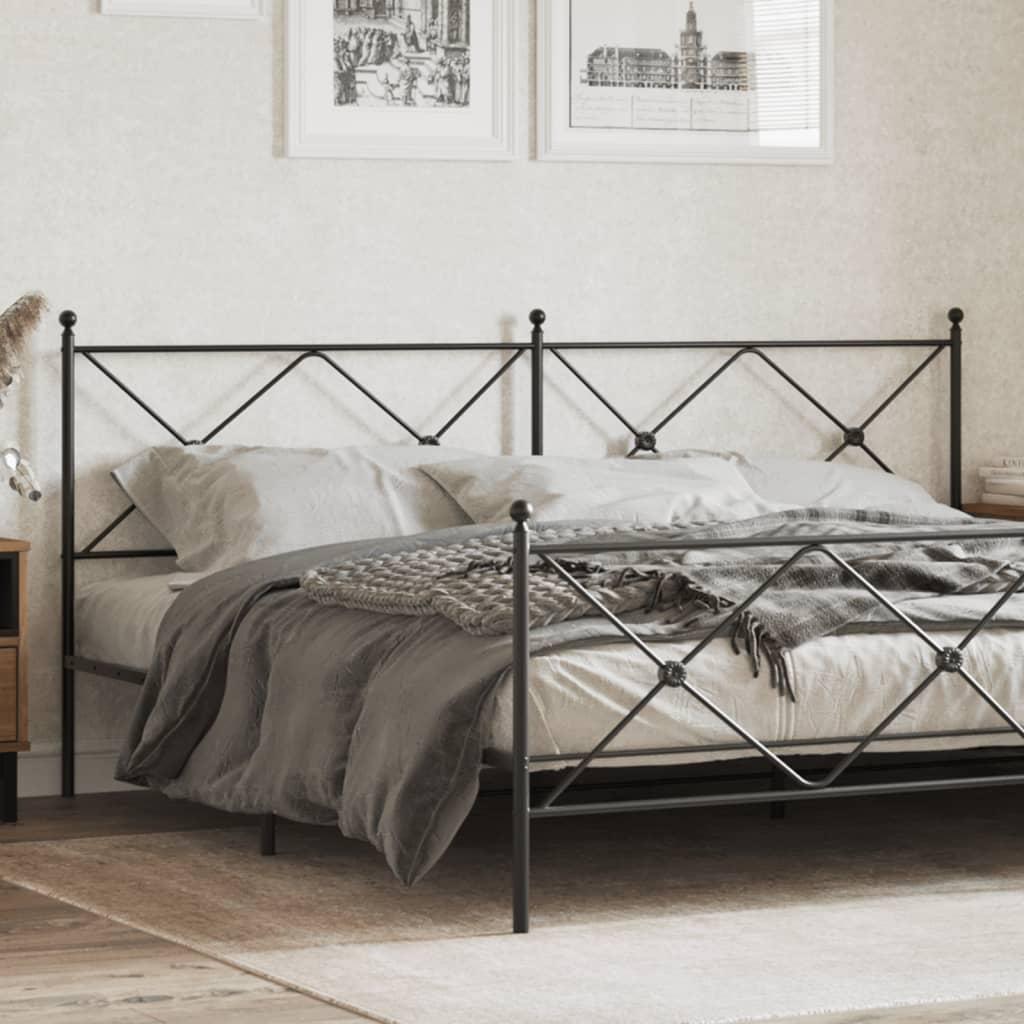 Sengegavl 193 cm metal sort