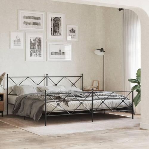 Sengegavl 193 cm metal sort