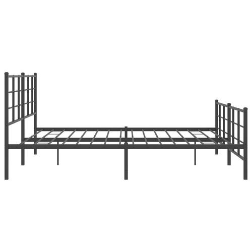 Sengeramme med sengegavl og fodgærde 200x200 cm metal sort