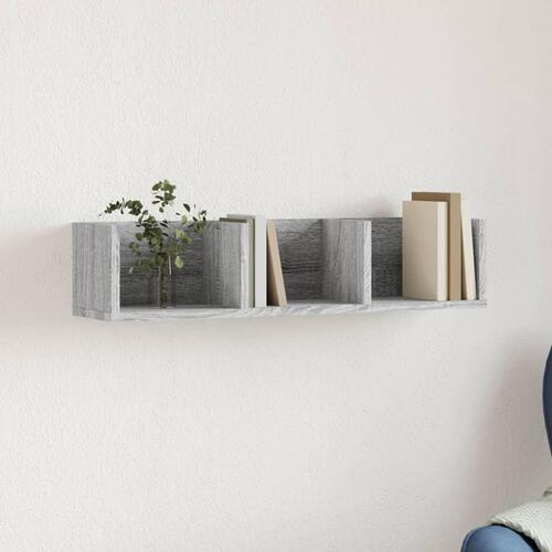 Vægskab 75x18x16,5 cm konstrueret træ grå sonoma-eg