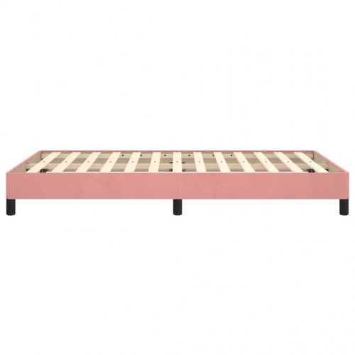 Sengeramme i fløjl 120×190 cm - lyserød, polstret sengestel