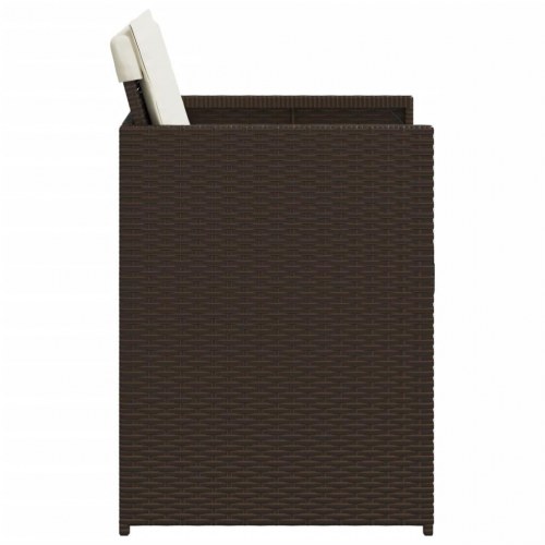 Havestole 4 stk. med hynder polyrattan brun